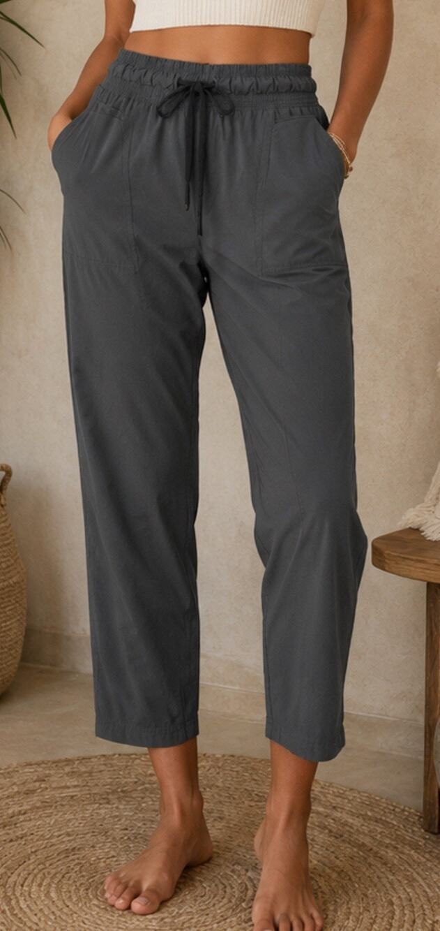 prAna Capri Gray Stretch Cropped Hiking Pant Outdoor Active Travel Light Boho XS